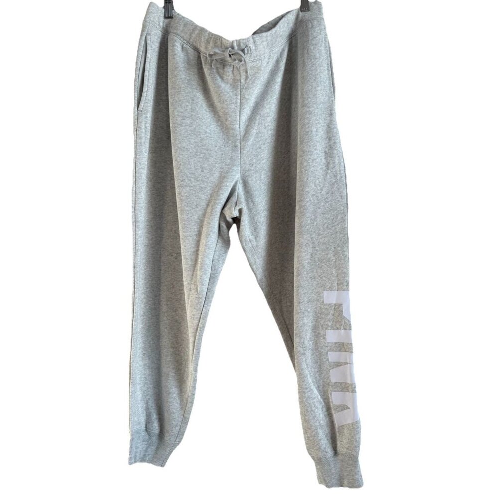 Victoria’s Secret PINK Women’s XXL Jogger Sweat Pants Gray White Letters Lounge